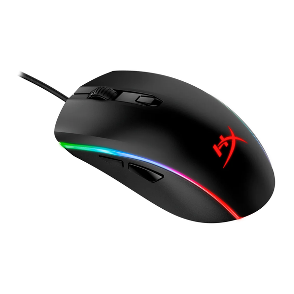 HyperX Pulsefire Surge Wired R GB Gaming Mouse, 16000 DPI Pixart PMW3389 Sensor, 1000 Hz Polling Rate, 6 Programmable Buttons, Omron Switches, Symmetrical Design, 2-zone R GB Lighting With 360° R GB Light Ring, Black, 1 Year Warranty | HX-MC002B