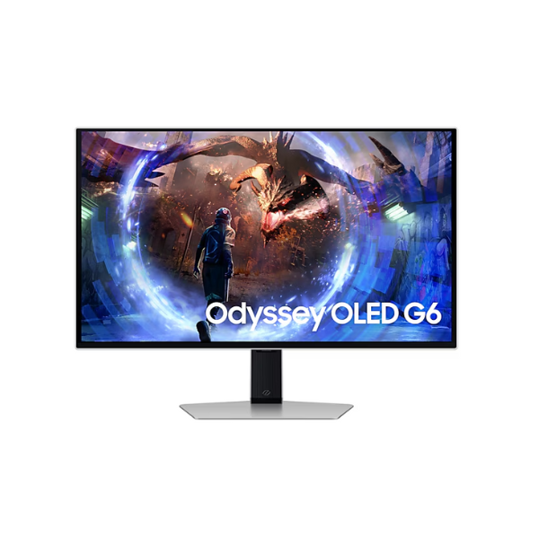 Samsung LS27DG602SMXUE 27" Odyssey OLED G6 G60SD QHD(2560 x 1440) Gaming Monitor, 360Hz, HDMI, DP, Height/Tilt/Swivel/Pivot, Adjustable, Silver, 3 Year Warranty | LS27DG602SMXUE