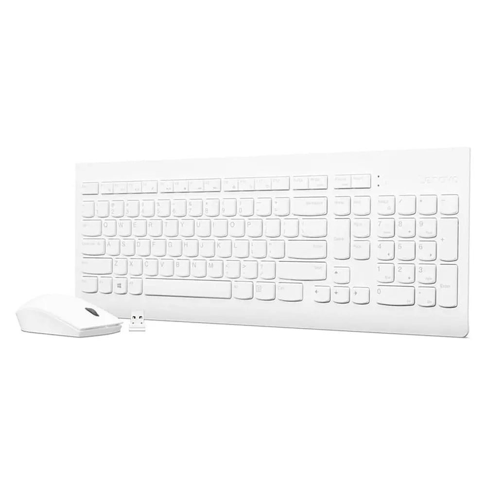 Lenovo 510 Wireless Keyboard & Mouse Combo, 2.4Ghz Wireless Nano Reciever, 3-Zone Keyboard Layout, 1200 DPI Optical Mouse Sensor, Up to 12 months Battery Life, White, 1 Year Warranty | Lenovo-510-Wht