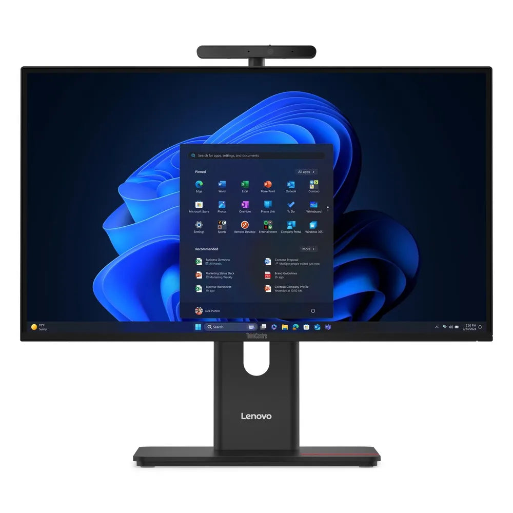 Lenovo ThinkCentre M90a Gen 6 All-in-One Desktop PC, Intel Core Ultra 7 265 Processor, 16GB RAM, 512GB SSD, 23.8” FHD 120Hz Display, Windows 11 Pro, English & Arabic Wireless Keyboard, Mouse Included, Black, 3 Year Warranty | 13AV000AGR