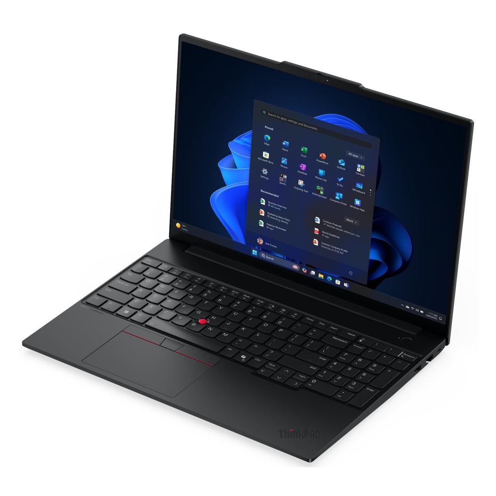Lenovo ThinkPad E16 Gen 3 Laptop, Intel Core Ultra 5 225U Processor, 8GB RAM, 512GB SSD, 16" WUXGA Display, DOS, Includes Bag, English & Arabic Keyboard, Black, 1 Year Warranty | 21SR005JGR