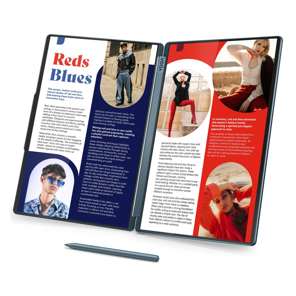 Lenovo Yoga Book 9 14IAH10 Laptop, Intel Core Ultra 7 255H Processor, 32GB RAM, 1TB SSD, 2 x 14" 2.8K WQXGA+ OLED Touch Display, Windows 11 Home, Tidal Teal, 1 Year Warranty | 83KJ000MAX