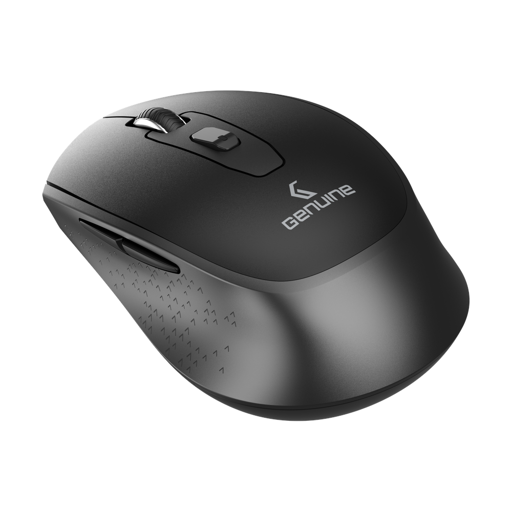 Genuine M7097 BG Wireless Mouse, 1200 DPI Optical Sensor with Precise Tracking, Ergonomic Design, USB 2.0, Compatible with Windows, Mac OS & Linux, Black/Grey, 1 Year Warranty | M7097 BG