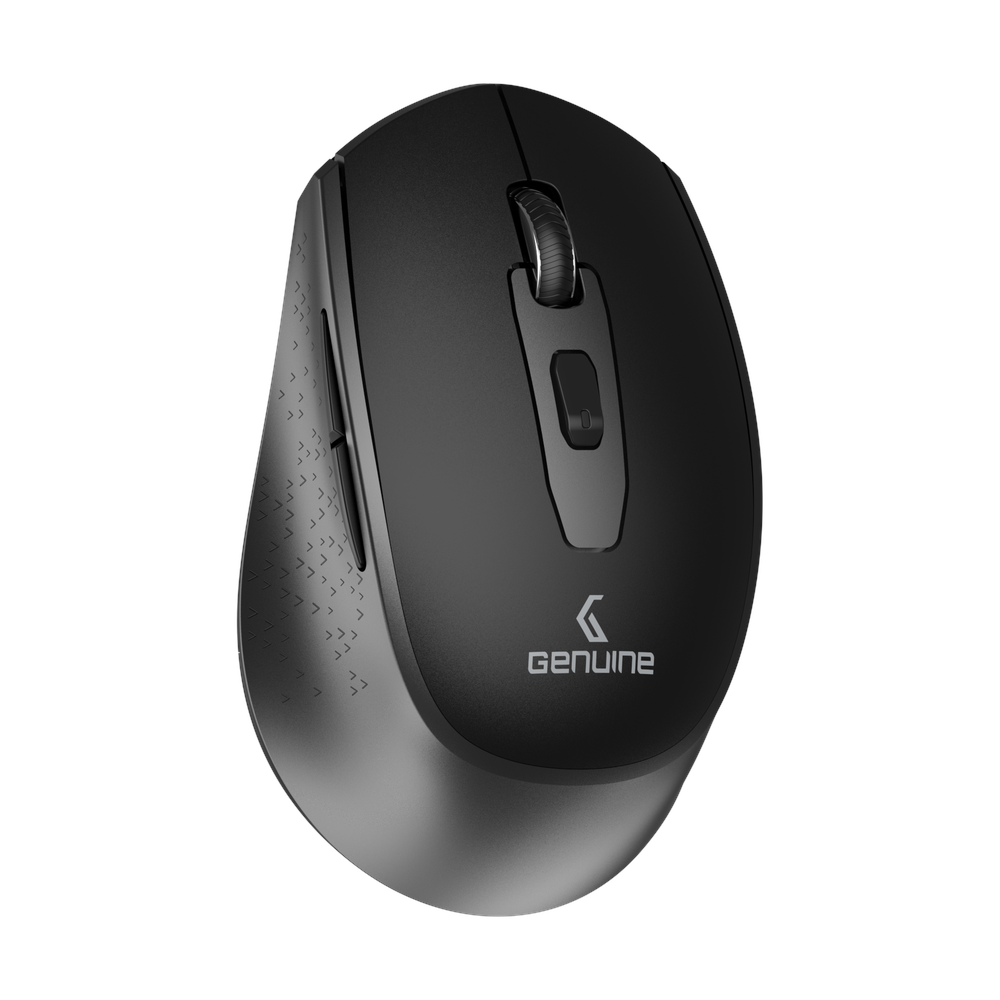 Genuine M7097 BG Wireless Mouse, 1200 DPI Optical Sensor with Precise Tracking, Ergonomic Design, USB 2.0, Compatible with Windows, Mac OS & Linux, Black/Grey, 1 Year Warranty | M7097 BG