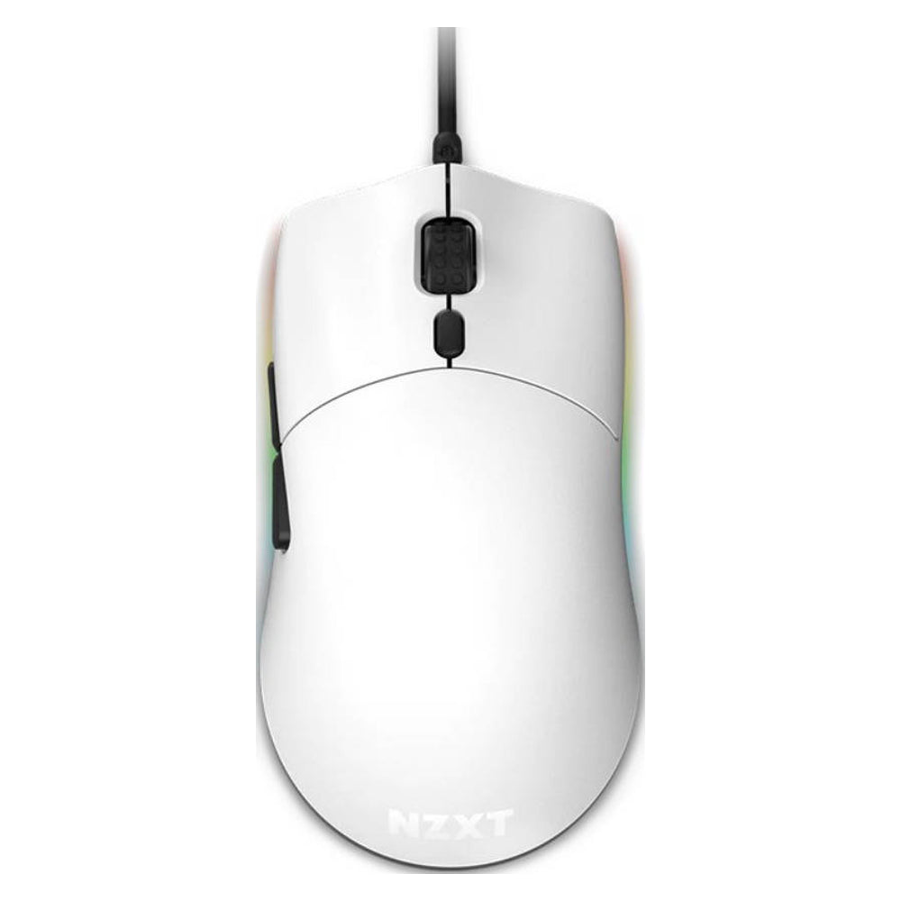 NZXT Lift Ambidextrous Wired Gaming Mouse, 2m USB 2.0 Cable, 6 Buttons, Omron Mechanical Switches, 16000 DPI Optical Sensor, White, 1 Year Warranty | MS-1WRAX-WM