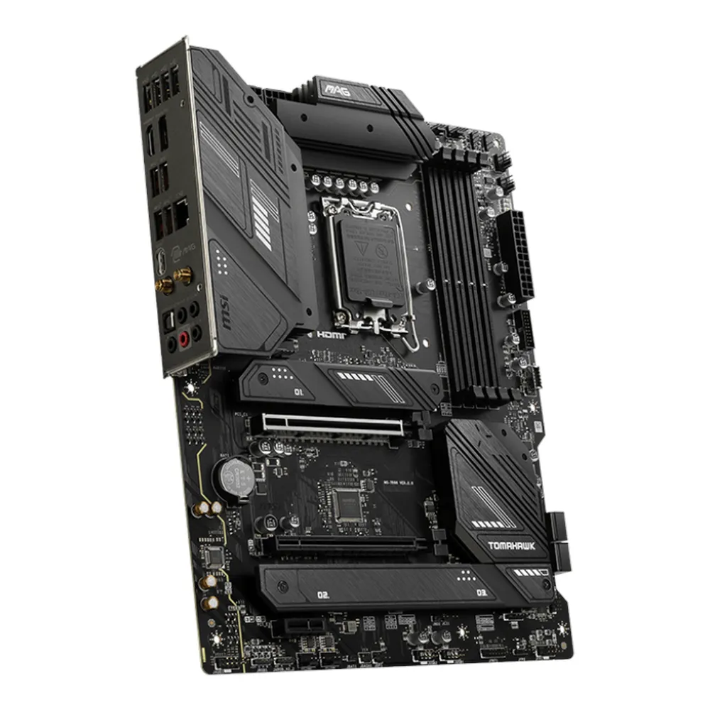 MSI MAG B760 Tomahawk WIFI Gaming Motherboard, LGA1700 Socket, ATX Form Factor, DDR5 Ram, PCIe 5.0, USB 20Gbps, HDMI, DP, Wi-Fi 6E, Bluetooth, Realtek 2.5Gb Ethernet, M.2 Shield Frozr, Heavy Plated VRM Heatsink, 1 Year Warranty | 911-7D96-024