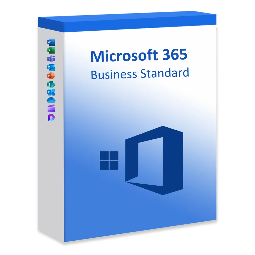 Microsoft 365 Business Standard License, 1 x User - 5 Devices, Outlook, Word, Excel, PowerPoint, OneNote, OneDrive, Microsoft Teams, 1.6 GHz Processor, 4GB RAM, 4GB Storage, Electronic License, 1 Year Warranty | KLQ-00213