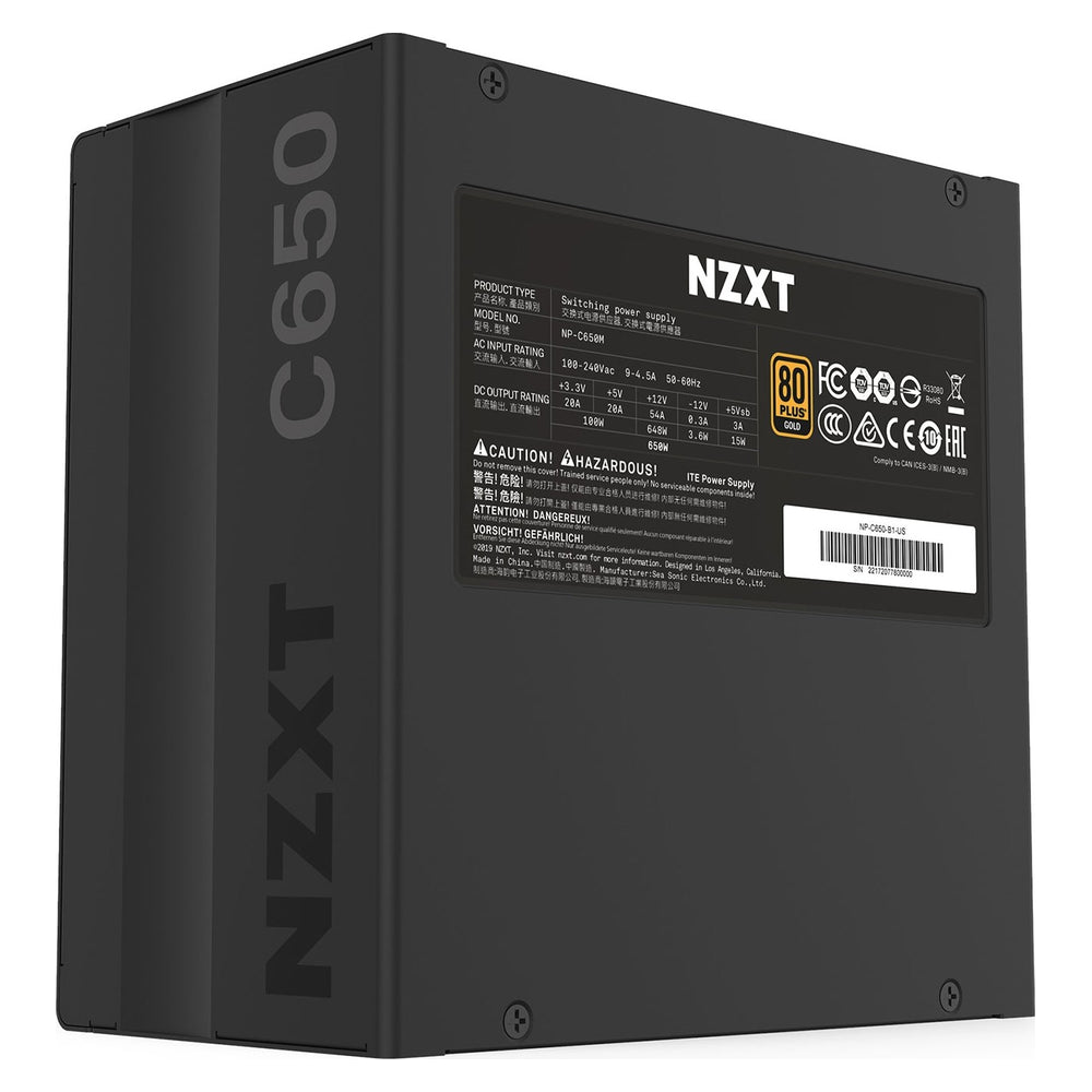 NZXT C650 650 Watt 80 Plus Gold Certified Modular ATX Gaming Power Supply | NP-C650M-UK