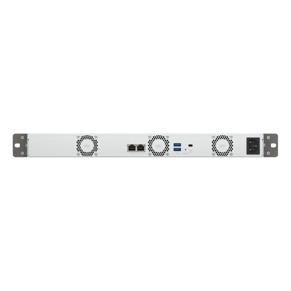 QNAP Compact 1U short-depth rackmount 4 BAY NAS, ARM 64-bit Cortex-A55 Processor, 4GB RAM, High-speed storage, NPU Acceleration, Dual 2.5GbE Connectivity, RJ-45, USB-C, 1 Year Warranty | TS-433EU