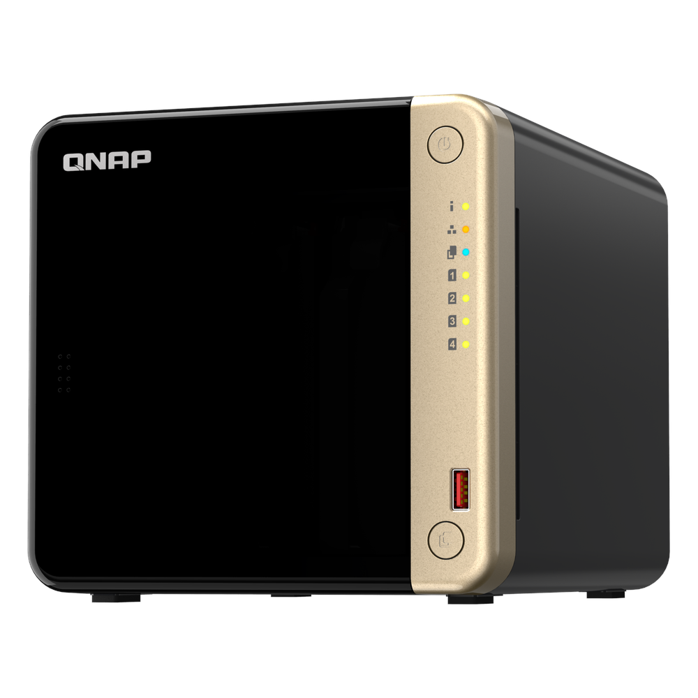 QNAP TS-464 4-Bay Tower NAS Box, Intel Celeron N5095 Processor, 8GB DDR4 RAM, 2x 2.5GbE Ports, Dual M.2 NVMe Slots, 1 Year Warranty | TS-464-8G