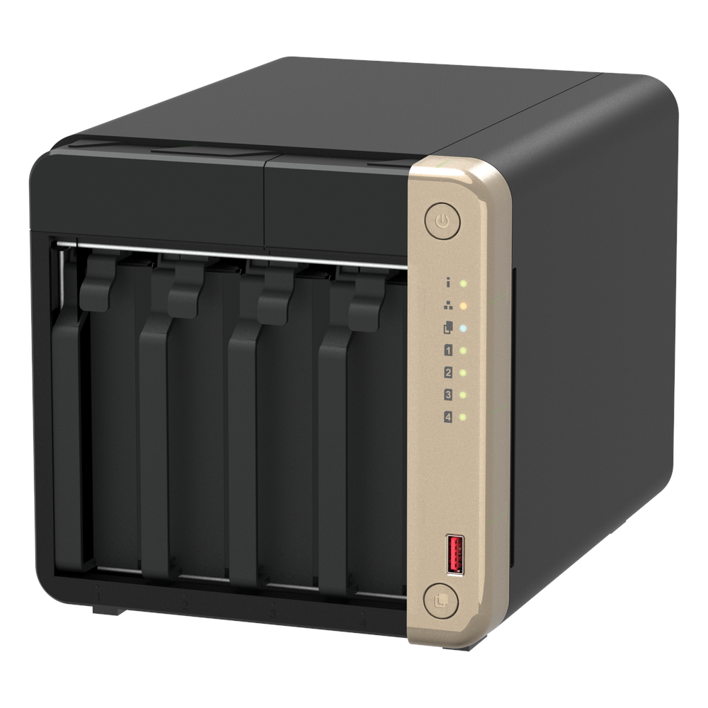 QNAP TS-464 4-Bay Tower NAS Box, Intel Celeron N5095 Processor, 8GB DDR4 RAM, 2x 2.5GbE Ports, Dual M.2 NVMe Slots, 1 Year Warranty | TS-464-8G