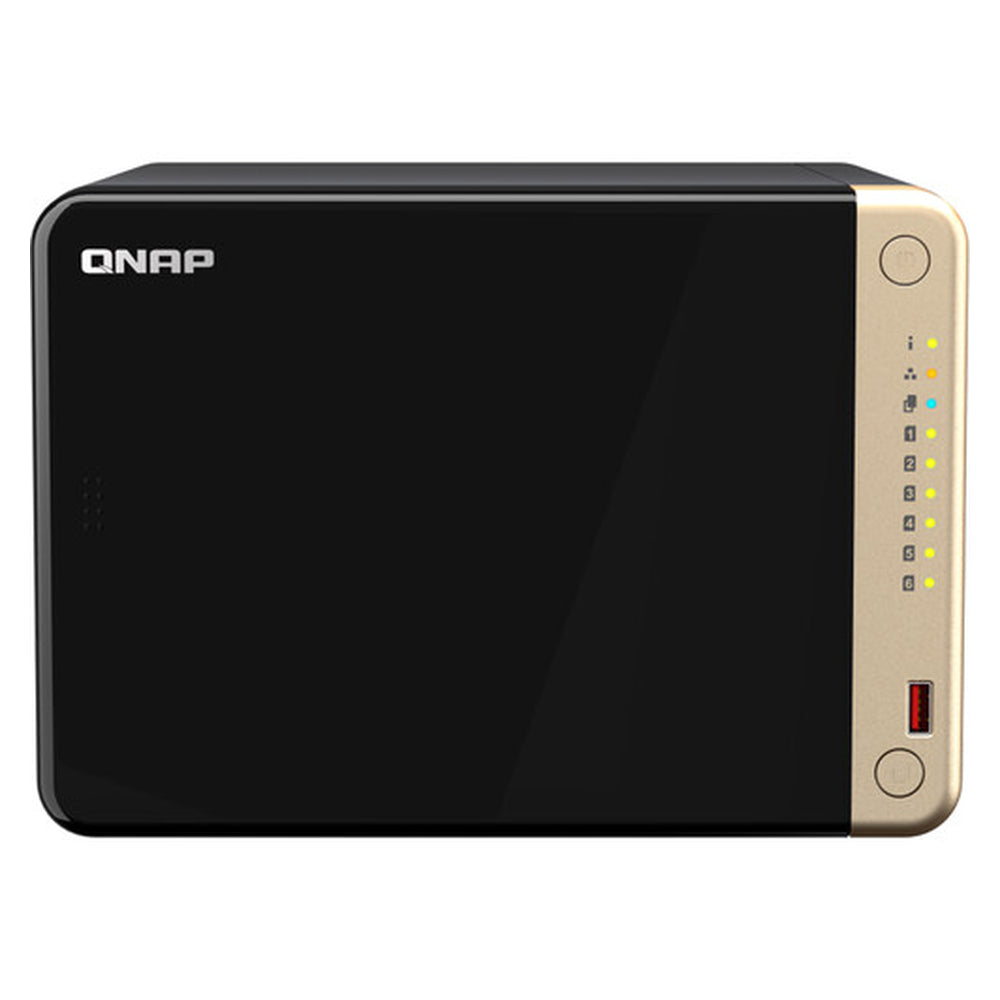 QNAP TS-664 6-Bay Tower NAS Box, Intel Celeron N5095 Processor, 8GB DDR4 RAM, 2x 2.5GbE Ports, Dual M.2 NVMe Slots, 1 Year Warranty | TS-664-8G