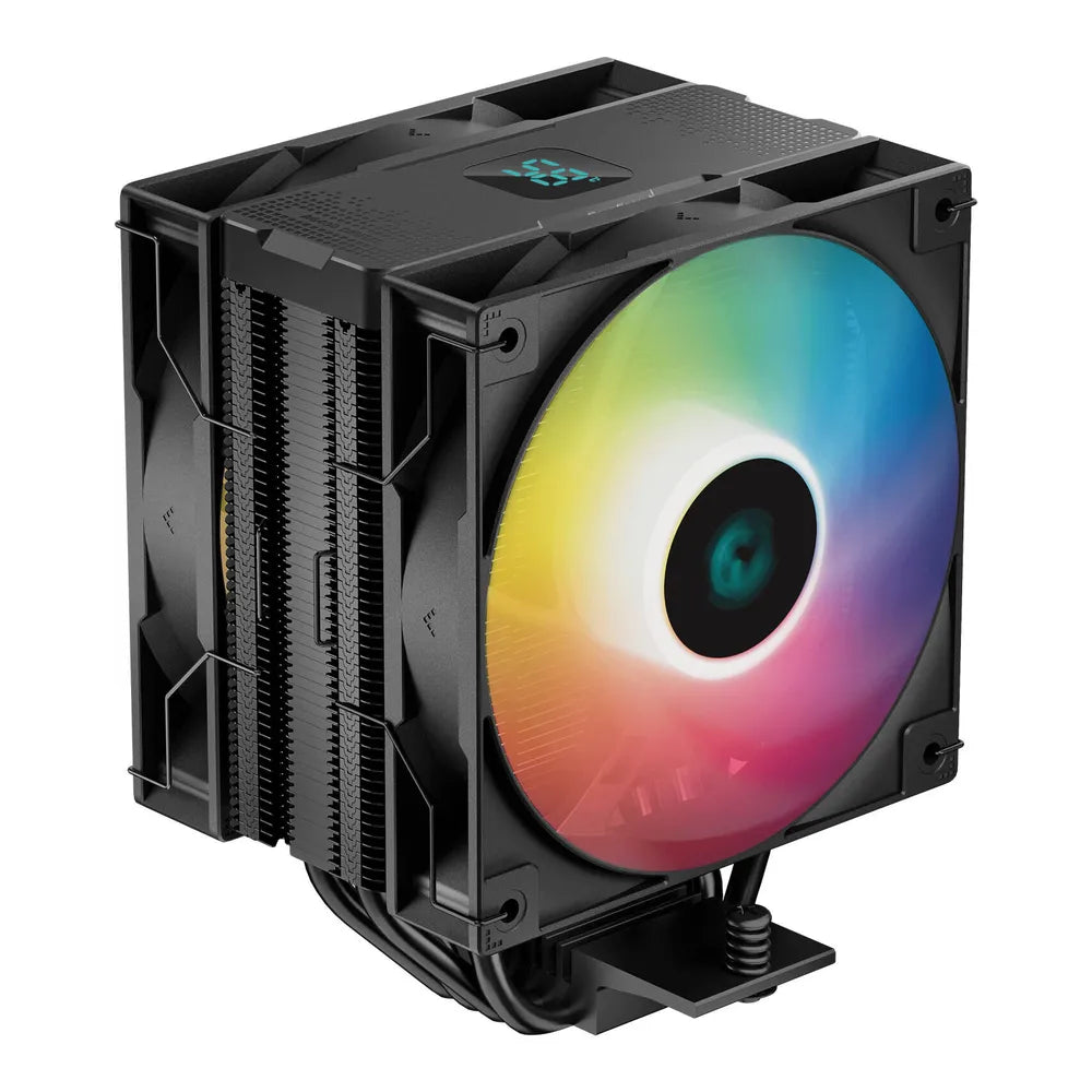 DeepCool AG400 Digital Plus ARGB CPU Cooler, 4 Heatpipes, Real-Time Status Display, Supports Intel, AMD Sockets, Black, 1 Year Warranty | R-AG400-BKADMP-G-1