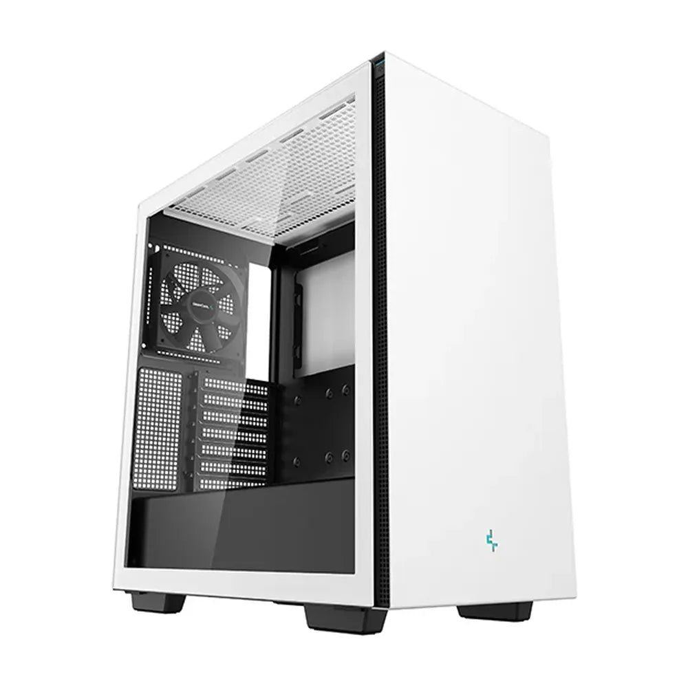 DeepCool CH510 WH Mid-Tower ATX PC Case, Tempered glass Side Panel, 1 x 120 mm Fan, 380mm GPU Support, Modular Front I/O, USB 3.0, White, 1 Year Warranty | R-CH510-WHNNE1-G-1