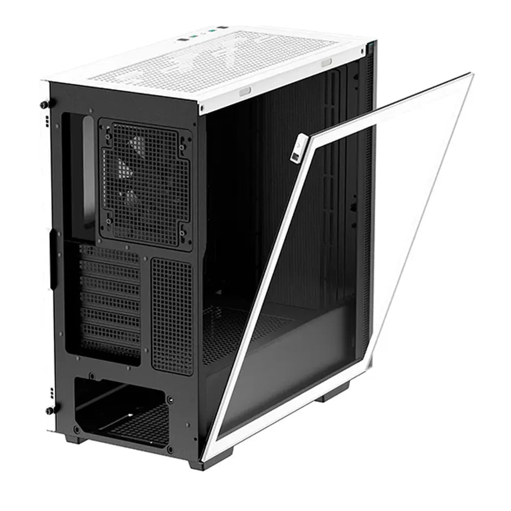 DeepCool CH510 WH Mid-Tower ATX PC Case, Tempered glass Side Panel, 1 x 120 mm Fan, 380mm GPU Support, Modular Front I/O, USB 3.0, White, 1 Year Warranty | R-CH510-WHNNE1-G-1