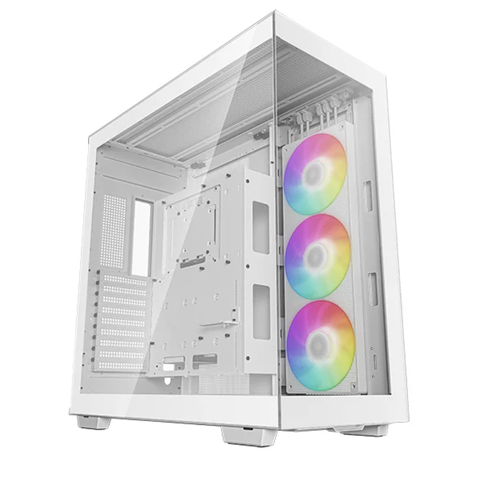 DeepCool CH780 WH E-ATX PC Case, Panoramic Glass-Dual Chamber, 1 x 420mm AR GB Fan Unit, 480mm GPU Support, USB 3.2 Gen 2, White, 1 Year Warranty | R-CH780-WHADE41-G-1