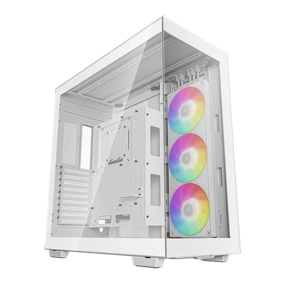 DeepCool CH780 WH E-ATX PC Case, Panoramic Glass-Dual Chamber, 1 x 420mm AR GB Fan Unit, 480mm GPU Support, USB 3.2 Gen 2, White, 1 Year Warranty | R-CH780-WHADE41-G-1