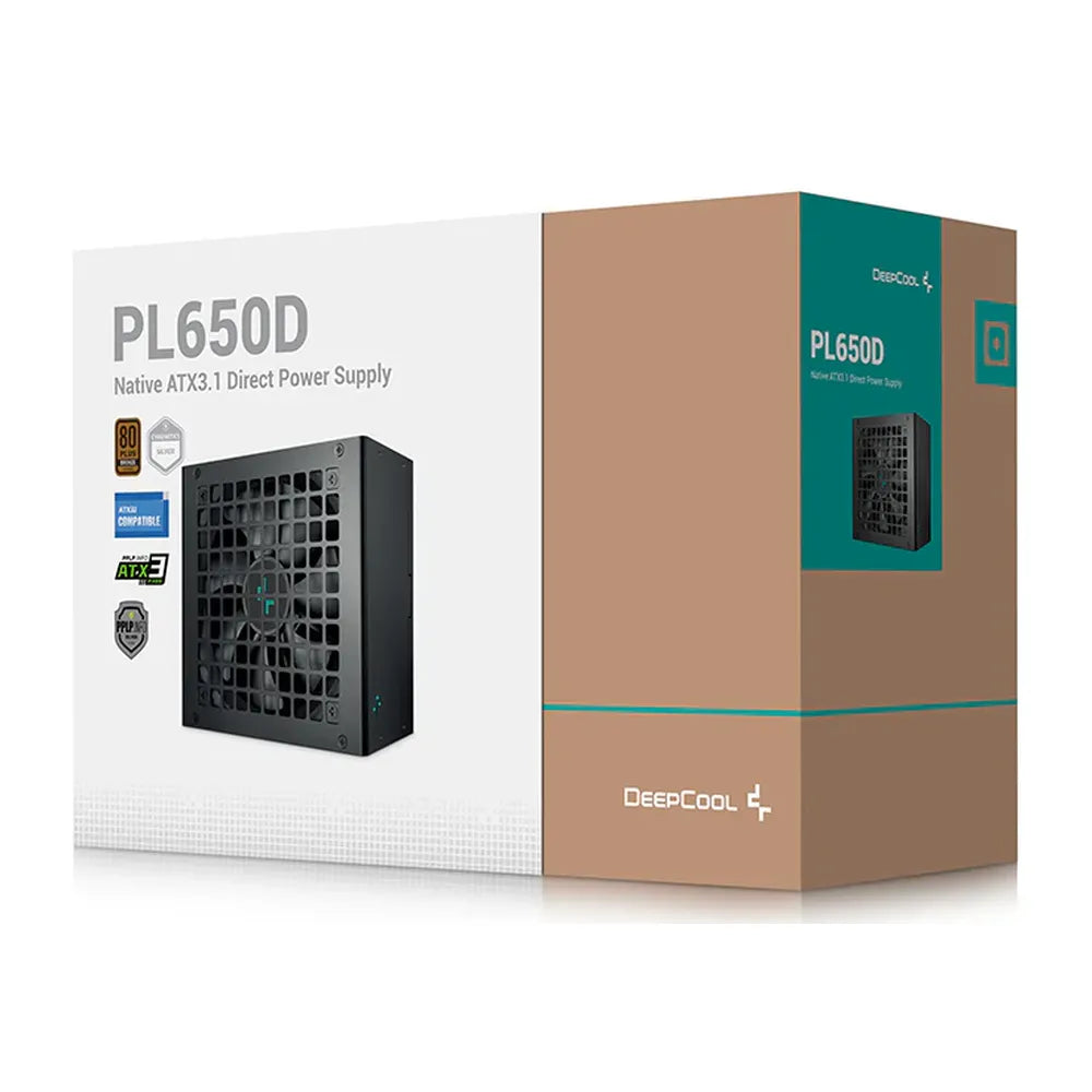 DeepCool PL650D 80 Plus Bronze Power Supply, 650W, Non Modular, ATX, Black, 1 Year Warranty | R-PL650D-FC0B-UK
