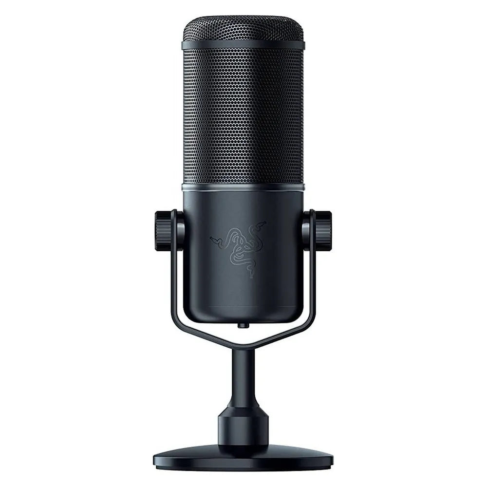 Razer Seiren Elite Professional Dynamic Streaming Microphone, Supercardioid Polar Pattern, Built-in Shock Absorber, Physical Mute Button, LED indicator, Black, 1 Year Warranty | RZ19-02280100-R3M1