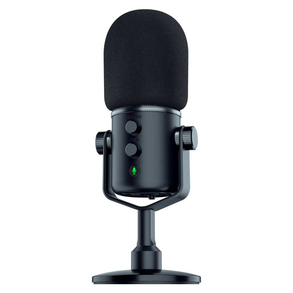 Razer Seiren Elite Professional Dynamic Streaming Microphone, Supercardioid Polar Pattern, Built-in Shock Absorber, Physical Mute Button, LED indicator, Black, 1 Year Warranty | RZ19-02280100-R3M1