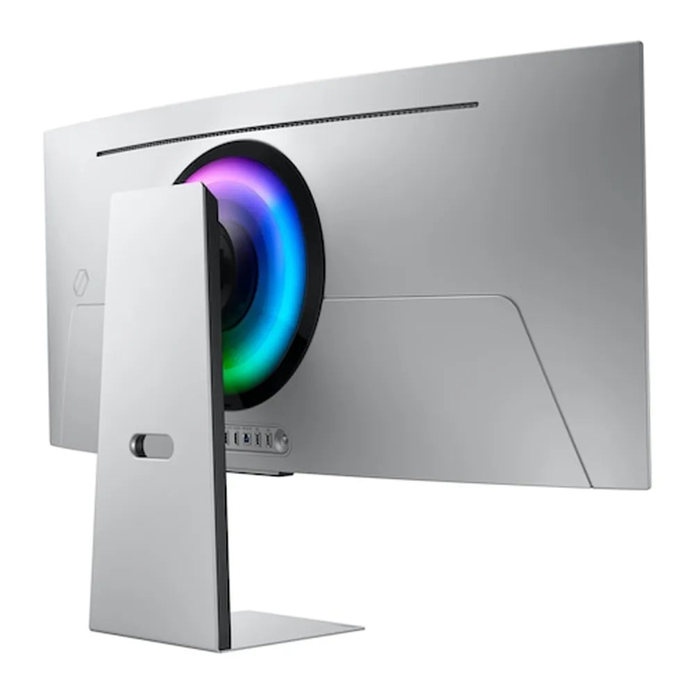 Samsung G8 Odyssey OLED Ultra Wide Curved Gaming Monitor, 34" UWQHD (3440 x 1440) Resolution, 175Hz, Anti-glare, 0.03 ms (GTG) Response Time, WiFi & Bluetooth, USB, HDMI, DisplayPort, Tilt/Pivot/Swivel/Height Adjustable Stand, FreeSync & G-Sync