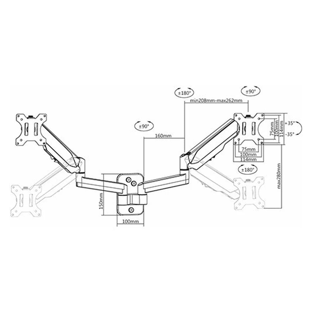 Skill-Tech-Dual-Screen-Wall-Mounted-Arm-SH-W1014H