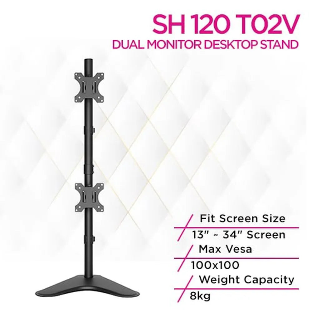 Skill-Tech-Vertical-Dual-Monitor-Desktop-Stand-SH120-T02V