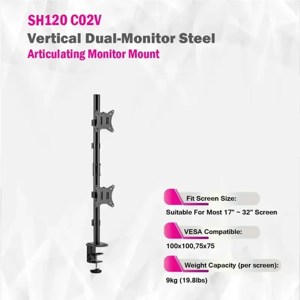 Skill-Tech-Vertical-Dual-Monitor-Mount-SH120-C02V
