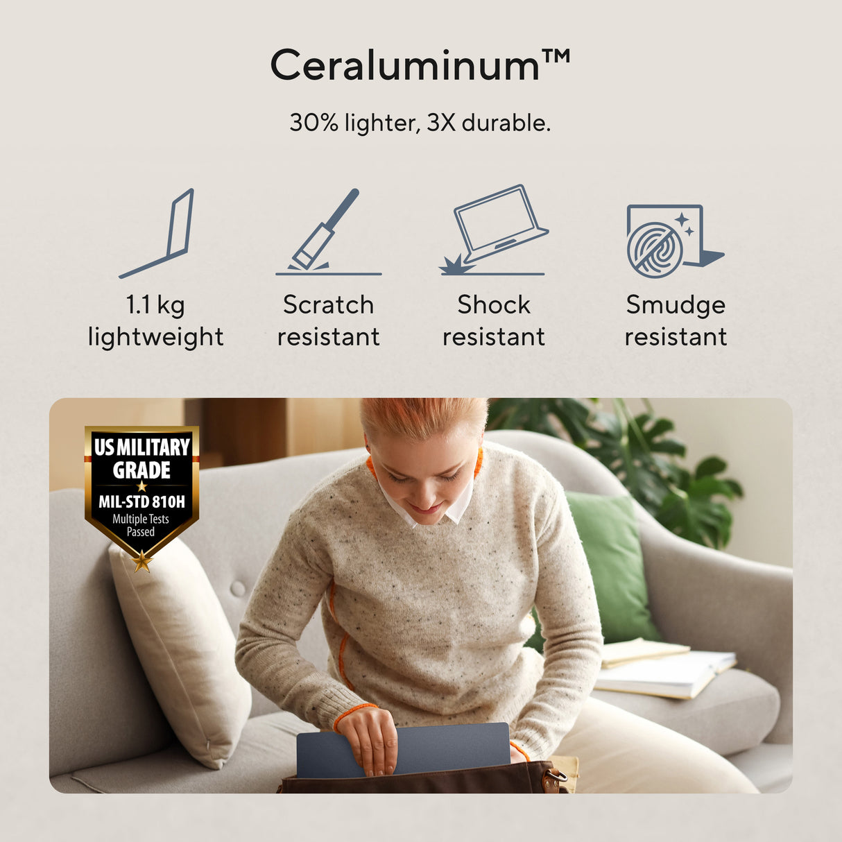 Asus Zenbook 14 UX3480AA Laptop, Intel Core Ultra 7 355 Processor, 16GB RAM, 512GB SSD, 14" FHD OLED Touch Display, Windows 11 Home, Backlit English & Arabic Keyboard, Komodo Coral, 1 Year Warranty | UX3480AA-TPOLEDU7