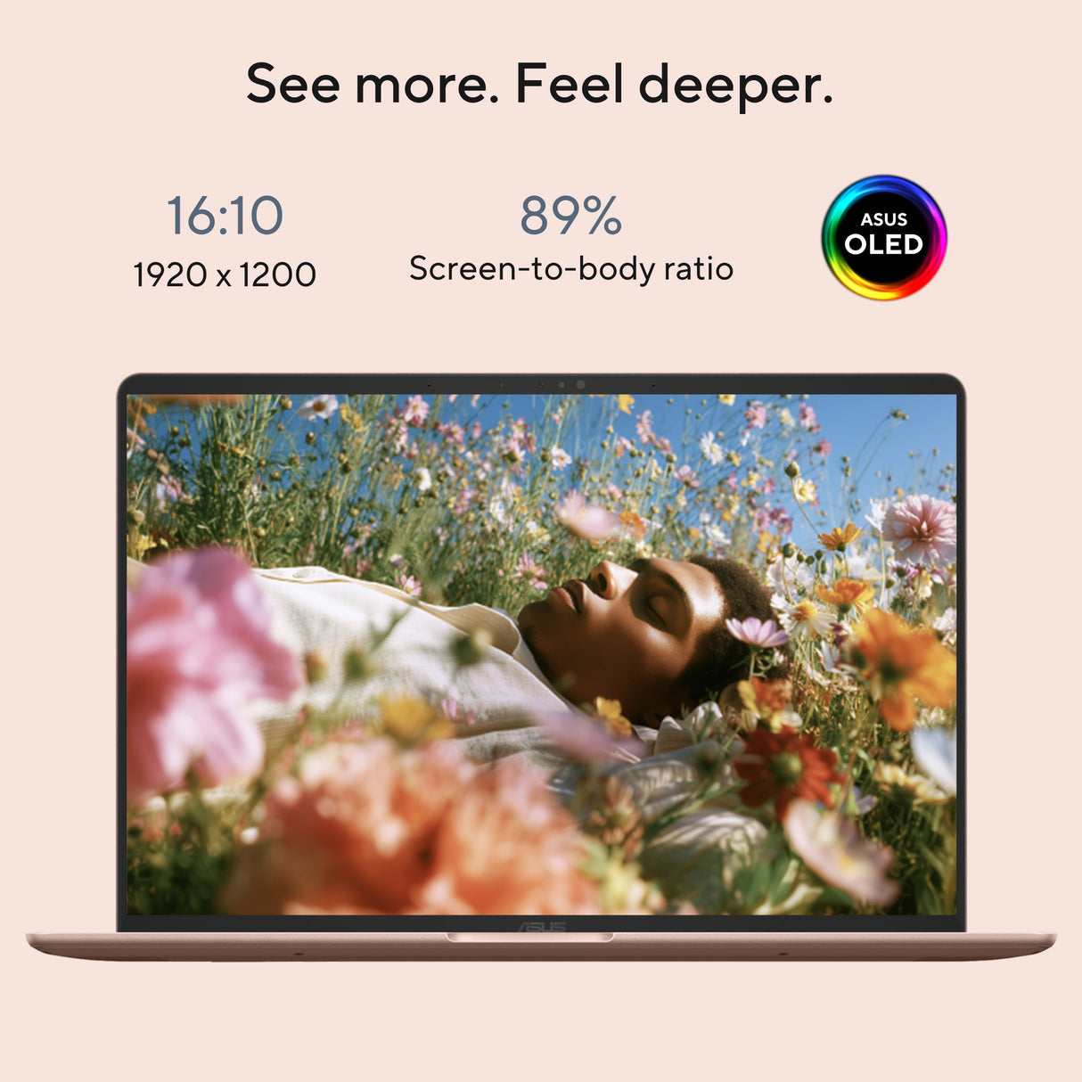 Asus Zenbook 14 UX3480QA Laptop, Snapdragon X X1 26 100 Processor, 8GB RAM, 512GB SSD, 14" WUXGA OLED Display, Windows 11 Home, Backlit English & Arabic Keyboard, Zabriskie Beige, 1 Year Warranty | UX3480QA-U1158W