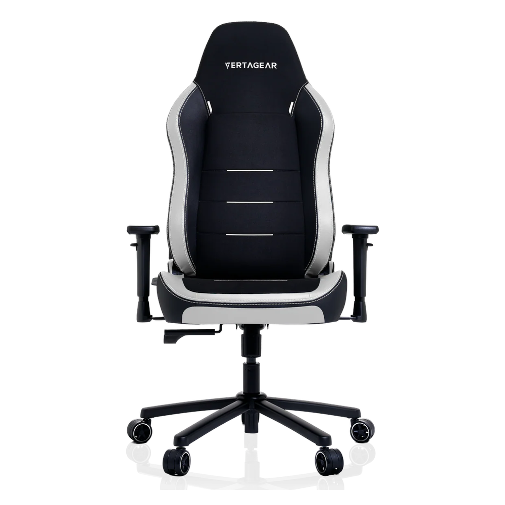 VertaGear SL3800 Hygenx Gaming Chair, Class 4 Gas Lift Cylinder, Steel Frame, Metal 5 Star Base, PUC Leather Cover, Tilt/Height/Armrest/Backrest Adjustable, UPHR Foam Headrest, 100kg Max Load Rating, Black & White, 1 Year Warranty | VG-SL3800SE-WT