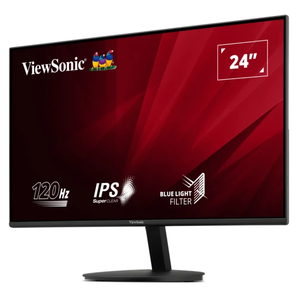 ViewSonic VA24E1-H Monitor, 24" FHD (1920 x 1080) Resolution, 120Hz, Anti-glare, 5ms (GtG) Response Time, HDMI, VGA, Tilt Adjustable Stand, Black, 3 Year Warranty | VA24E1-H