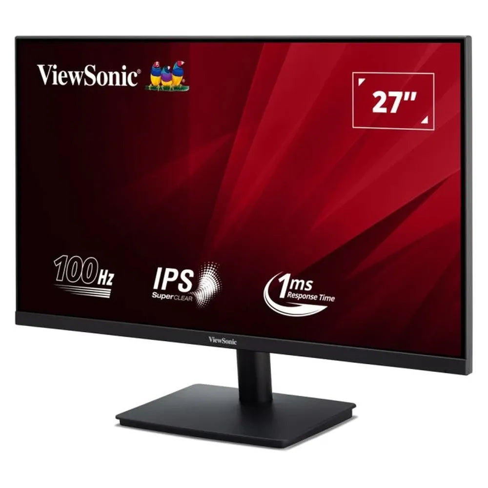 ViewSonic VA270-H-2 Monitor, 27" FHD (1920 x 1080) Resolution, 100Hz, Anti-glare, 1ms (MPRT) Response Time, HDMI, VGA, Tilt Adjustable Stand, Black, 3 Year Warranty | VA270-H-2