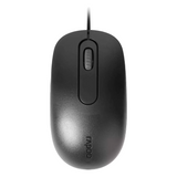 Rapoo N200 Wired Optical Mouse, 1600 DPI Optical Sensor, 3 (Left/Right-click, Middle click/scroll wheel) Buttons, Ambidextrous Design Black, 1 Year Warranty | 18548