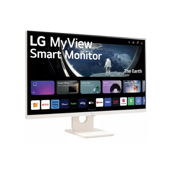 LG 27SR50F-W 27" FHD(1920 x 1080) Smart Monitor, HDMI, Tilt, Adjustable, White, 1 Year warranty | 27SR50F-W