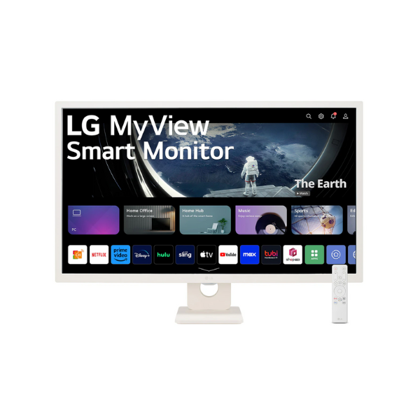 LG 32SR50F-W 32" FHD(1920 x 1080) Smart Monitor, HDMI, Tilt, Adjustable, White, 1 Year warranty | 32SR50F-W