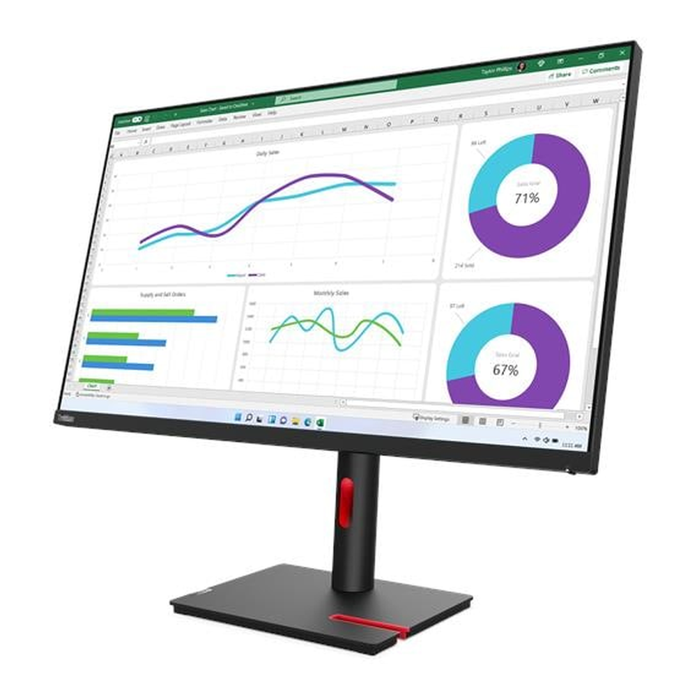 شاشة Lenovo ThinkVision T32h-30 مقاس 31.5 بوصة بدقة QHD (2560 × 1440)، مضادة للتوهج، USB-C، HDMI، DP، RJ45، ارتفاع/إمالة/دوران/محور، قابلة للتعديل، ضمان 3 سنوات | 63D3GAT1UK