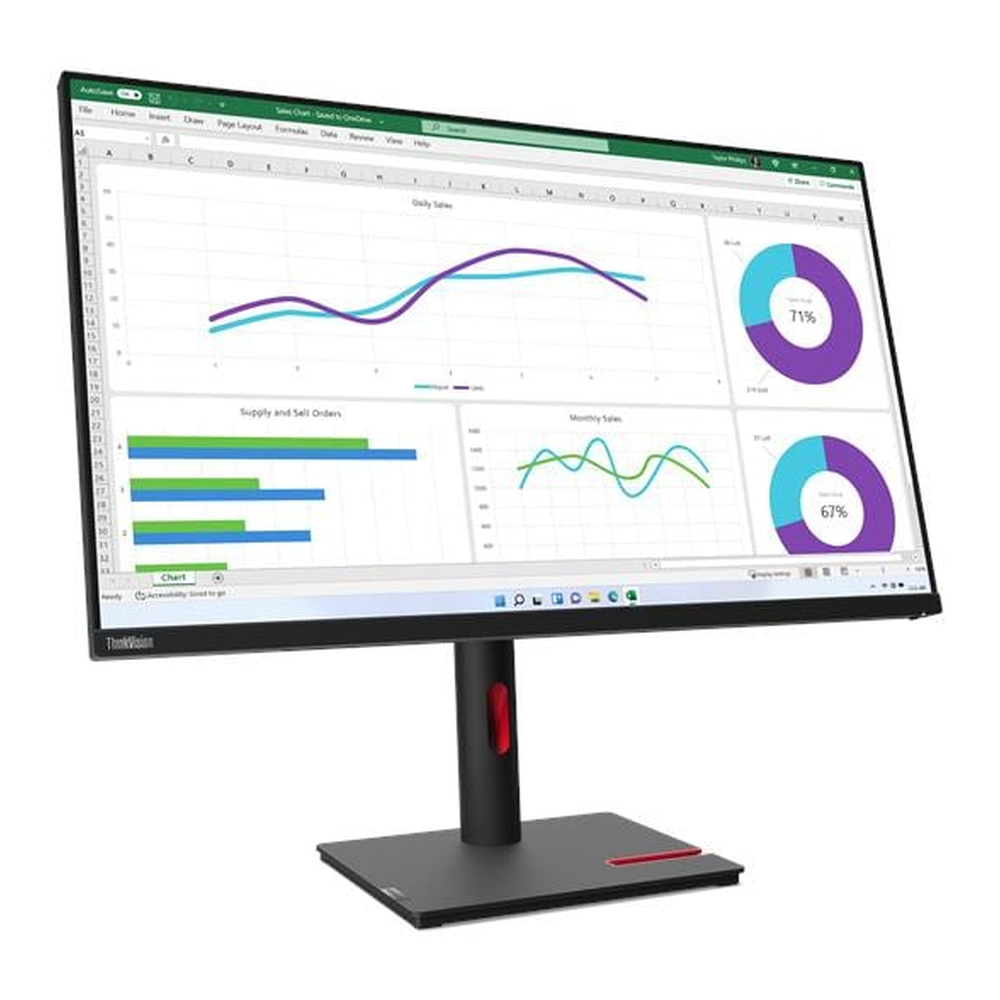 شاشة Lenovo ThinkVision T32h-30 مقاس 31.5 بوصة بدقة QHD (2560 × 1440)، مضادة للتوهج، USB-C، HDMI، DP، RJ45، ارتفاع/إمالة/دوران/محور، قابلة للتعديل، ضمان 3 سنوات | 63D3GAT1UK