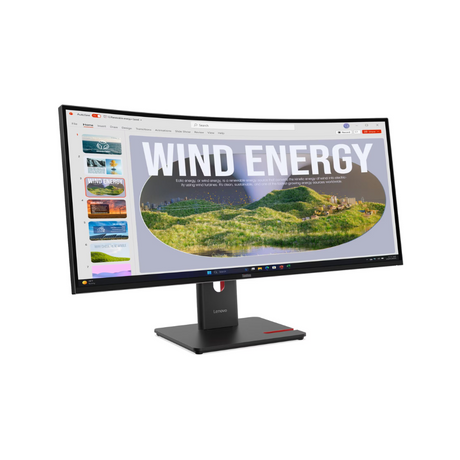 Lenovo ThinkVision T34WD-40 34" WQHD (3440x1440) Monitor, Anti-glare, DP, HDMI, USB-C, Height/Swivel/Tilt Adjustable, 3 Year warranty | 64AEGAT1UK