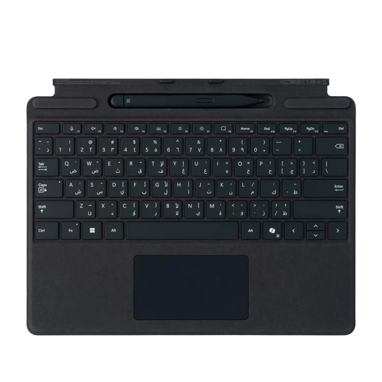 Клавиатура Microsoft Surface Pro на арабском и английском языках с тонким пером и Copilot, магнитное подключение и Bluetooth, черная, 1 год гарантии | 8X6-00181