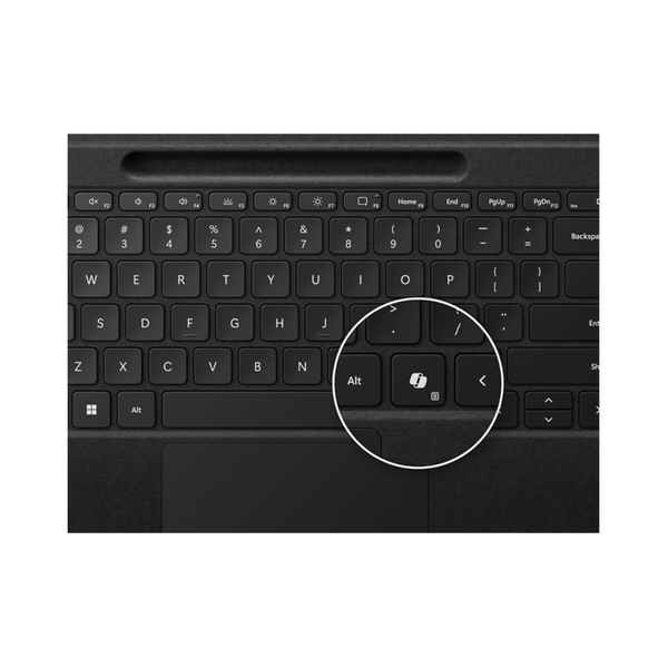 Microsoft Surface Pro Arabic & English Keyboard With Copilot, Magnetic Connection, Black, 1 Year Warranty | 8XA-00181