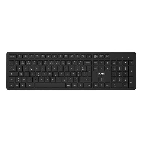 Port Wireless Keyboard & Mouse Combo, Wireless via USB-A & USB-C, 100% Keyboard Layout, 12 Shortcut-keys, 1600 DPI Mouse, Ambidextrous and Lightweight Mouse Design, Black, 1 Year Warranty | 900904-U