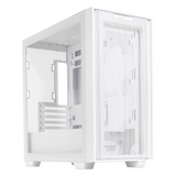 Asus A21 mATX PC Case, Tempered Glass Panel, 380mm GPU Support, USB 3.2 Gen 1, Ample Cable Management, White, 1 Year Warranty | 90DC00H3-B09010