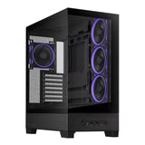Asus A31 PLUS Mid Tower-ATX PC Case, Tempered Glass Side & Front Panel, 380mm GPU Support, 4 x 120 mm AR GB Fans, USB 3.2 Gen 2, Ample Cable Management, Black, 1 Year Warranty | 90DC00R0-B19000