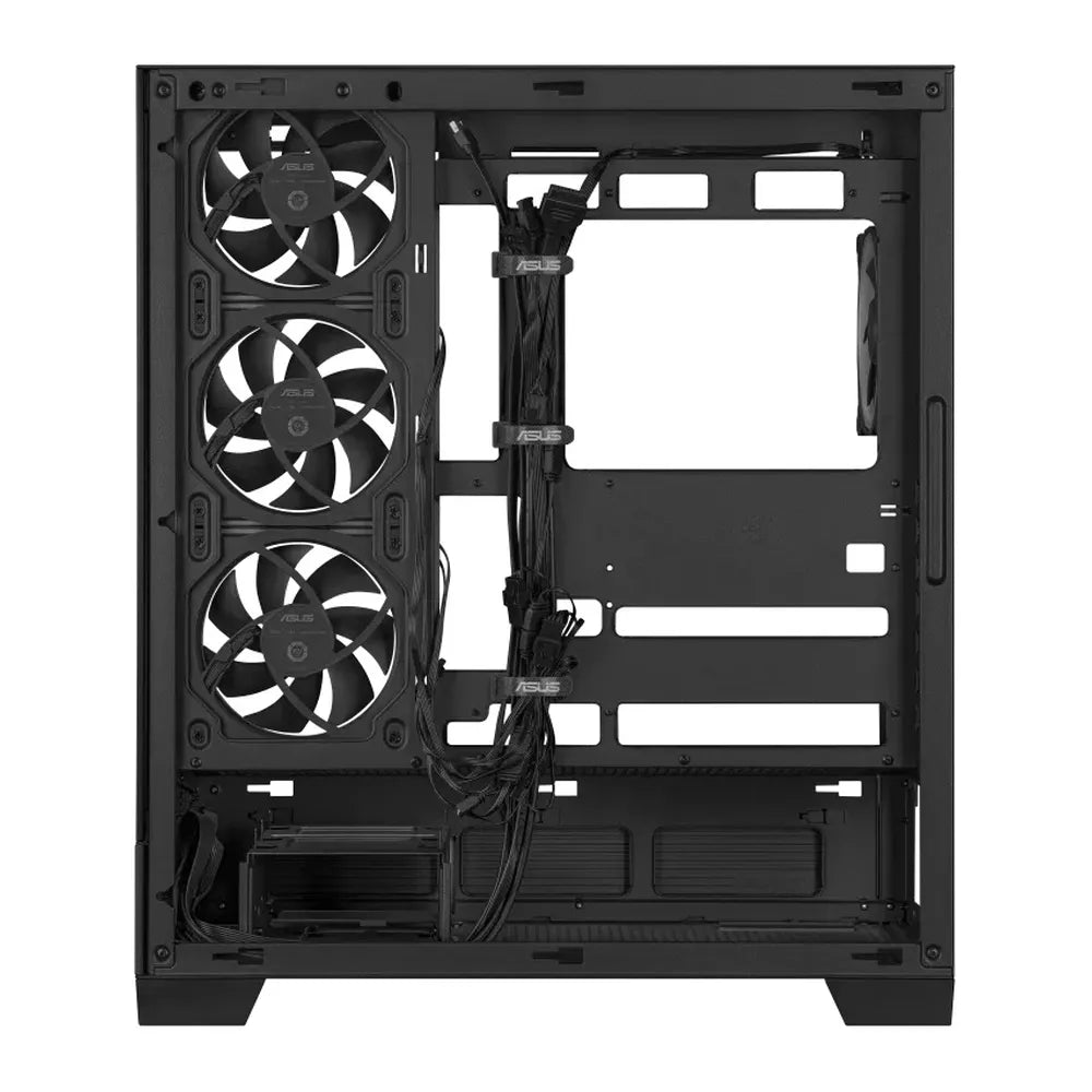 Asus A31 PLUS Mid Tower-ATX PC Case, Tempered Glass Side & Front Panel, 380mm GPU Support, 4 x 120 mm AR GB Fans, USB 3.2 Gen 2, Ample Cable Management, Black, 1 Year Warranty | 90DC00R0-B19000