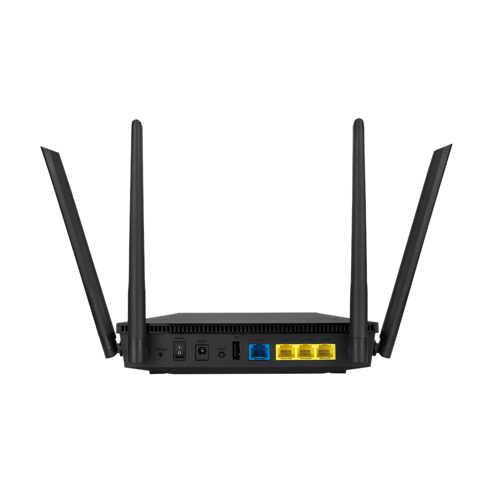 Asus AX1800 Dual Band WiFi 6 Router, 5 GHz Up to 1201 Mbps, 2.4 GHz Up to 574 Mbps, 4 x External Antennas, Dual-core Processor, MU-MIMO & OFDMA Supported, 1 Year Warranty | 90IG06P0-MO3520