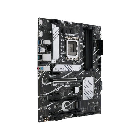 Asus PRIME H770-PLUS D4 Motherboard, LGA 1700 Socket, ATX Form Factor, DDR4 Ram, PCIe 5.0 With SafeSlot Core+, USB 10 GBps, HDMI, DisplayPort, Realtek 2.5 GB Ethernet With Asus LANGuard, Aura Sync, 1 Year Warranty | 90MB1CU0-M0NA00