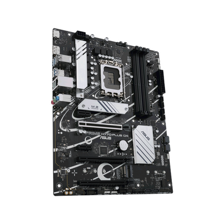 Asus PRIME H770-PLUS D4 Motherboard, LGA 1700 Socket, ATX Form Factor, DDR4 Ram, PCIe 5.0 With SafeSlot Core+, USB 10 GBps, HDMI, DisplayPort, Realtek 2.5 GB Ethernet With Asus LANGuard, Aura Sync, 1 Year Warranty | 90MB1CU0-M0NA00