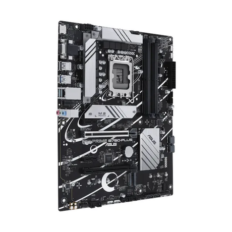 Asus PRIME B760-Plus Motherboard, LGA 1700 Socket, ATX Form Factor, DDR5 Ram, PCIe 5.0, USB 3.2 Gen 2, HDMI, DisplayPort, VGA, Realtek 2.5 GB Ethernet, Asus 5X Protection III, Aura Sync, 1 Year Warranty | 90MB1EF0-M1EAY0