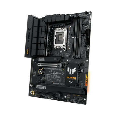 Asus TUF GAMING B760-PLUS WiFi Motherboard, LGA 1700 Socket, ATX Form Factor, DDR5 Ram, PCIe 5.0 With SafeSlot Core+, Wi-Fi 6, Bluetooth v5.2, HDMI, DisplayPort, Realtek 2.5 GB Ethernet With TUF LANGuard, Aura Sync, 1 Year Warranty | 90MB1ER0-M0EAY0
